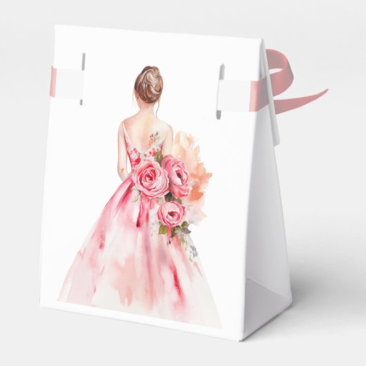 Uitstekende minimale Waterverf bruiloft Vrijgezell Bedankdoosjes (Achterkant)