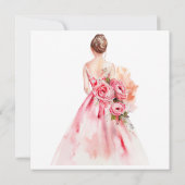 Uitstekende minimale Waterverf bruiloft Vrijgezell Kaart (Achterkant)