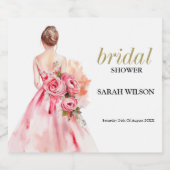 Uitstekende minimale Waterverf bruiloft Vrijgezell Sparkling Wijnetiket (Enkel label)