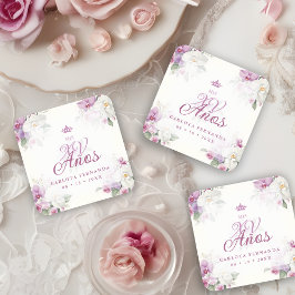 Uitstekende Mis XV Años Spaanse Bloemenorchidee Po Kartonnen Onderzetters