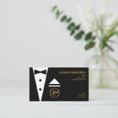Uitstekende, moderne, professionele butler uit de  visitekaartje (Staand voorkant)