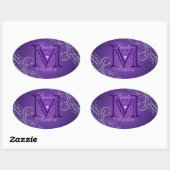 Uitstekende Paarse Scroll Monogram Paarse Sticker (Vel)