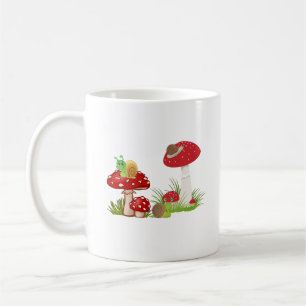 Uitstekende Paddenstoel En Slakkenpatroon Koffieko Koffiemok