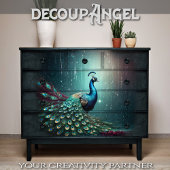 Uitstekende Pauw met Regen Effect Decoupage Tissuepapier