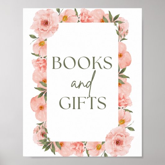 Uitstekende Perzik Bloemen Boeken & Geschenken Pos Poster (Voorkant)