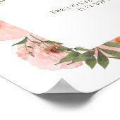 Uitstekende Perzik Bloemen Welkom Poster (Hoek)