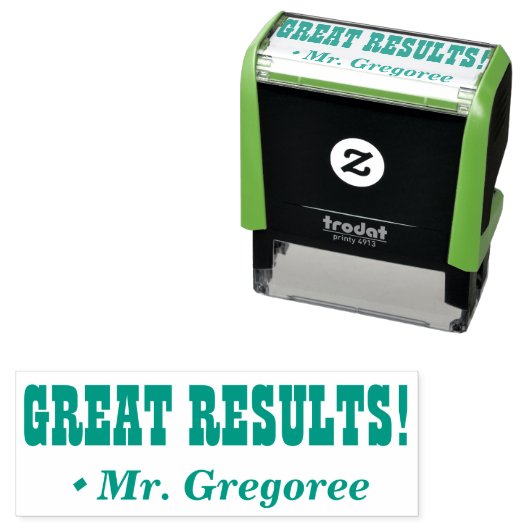 "UITSTEKENDE RESULTATEN!" Cijferstempel voor opdra Zelfinktende Stempel (In situ)