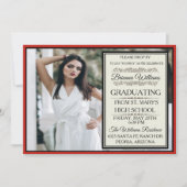 Uitstekende rode Afstuderen uitnodiging (Voorkant)