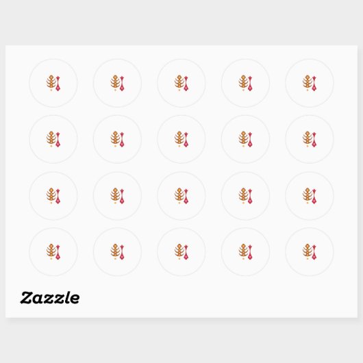 uitstekende rode oranje, roze clipart Sticker (Vel)