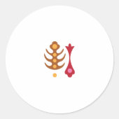 uitstekende rode oranje, roze clipart Sticker (Voorkant)