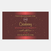 Uitstekende rode-productlabels Gold Glitter Logo Rechthoekige Sticker (Voorkant)