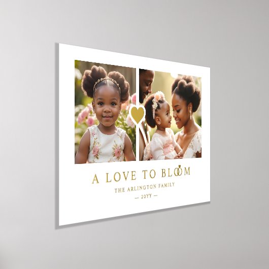 Uitstekende romantische gouden hart 2 foto's famil folie afdrukken (Laagn)