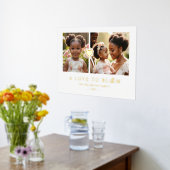 Uitstekende romantische gouden hart 2 foto's famil folie afdrukken (Laag (Keuken))