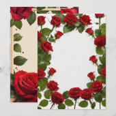 "Uitstekende Roos-ontworpen uitnodigings Kaarten:  Kaart (Voorkant / Achterkant)