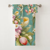 Uitstekende roze, gele Magnolia met witte bloemen Bad Handdoek (Insitu)