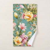 Uitstekende roze, gele Magnolia met witte bloemen Bad Handdoek (Handdoek)