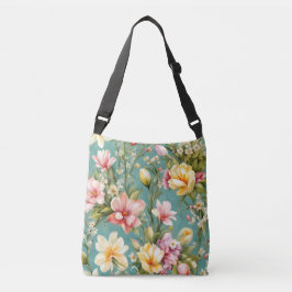 Uitstekende roze, gele Magnolia met witte bloemen Crossbody Tas