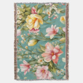 Uitstekende roze, gele Magnolia met witte bloemen Deken (Voorkant Verticaal)