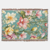 Uitstekende roze, gele Magnolia met witte bloemen Deken (Voorkant)