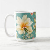 Uitstekende roze, gele Magnolia met witte bloemen Koffiemok (Links)