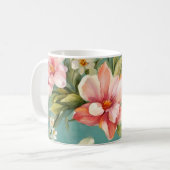 Uitstekende roze, gele Magnolia met witte bloemen Koffiemok (Voorkant links)