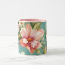 Uitstekende roze, gele Magnolia met witte bloemen