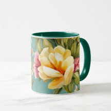 Uitstekende roze, gele Magnolia met witte bloemen