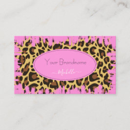 Uitstekende roze luipaard patroon aangepaste diens visitekaartje