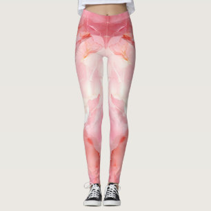 Uitstekende roze marmeren kleurendruk leggings