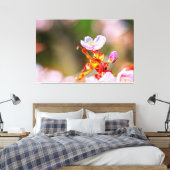 Uitstekende roze Sakura-ventilator in Springtime Canvas Afdruk (Insitu (Slaapkamer))