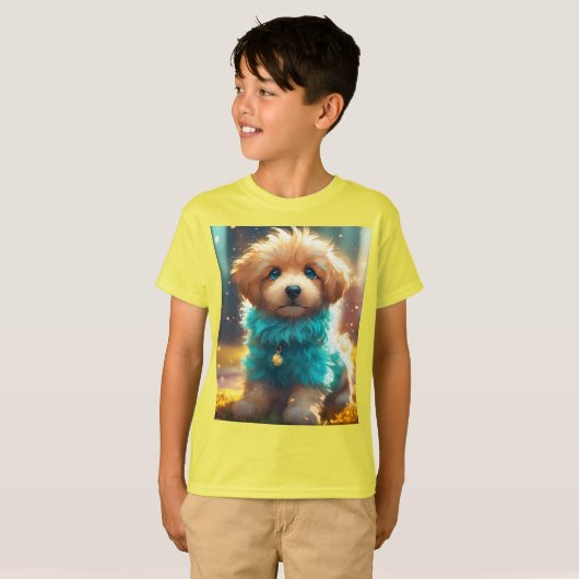 Uitstekende Schattigee puppy illustratie T-shirt (Voorkant volledig)