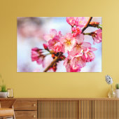 Uitstekende schoonheid van roze Sakura-bloemen in  Canvas Afdruk (Insitu (Woonkamer))