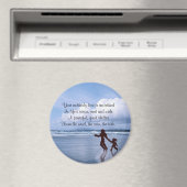 Uitstekende silhouet moeder & dochter op het stran magneet (Insitu (Vaatwasser))