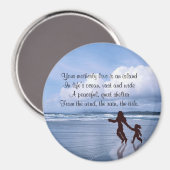 Uitstekende silhouet moeder & dochter op het stran magneet (Voorkant / Achterkant)