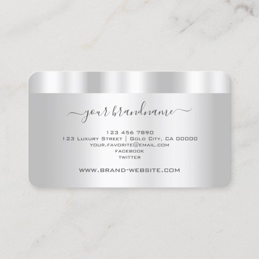 Uitstekende Silver Effect Professional en legant Visitekaartje (Achterkant)