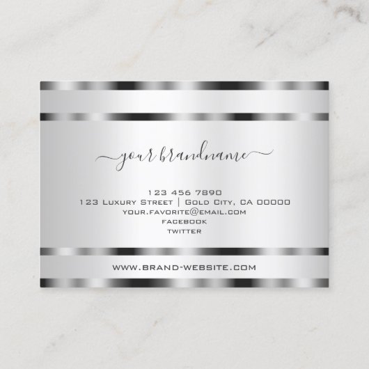 Uitstekende Silver Effect Professional en Modern Visitekaartje (Achterkant)