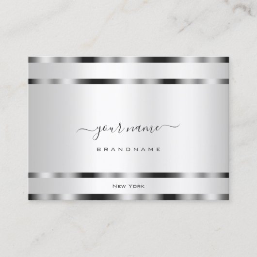 Uitstekende Silver Effect Professional en Modern Visitekaartje (Voorkant)