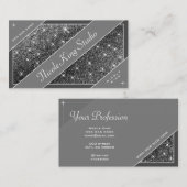 Uitstekende Silver Glitter Glam Stars Professional Visitekaartje (Voorkant / Achterkant)