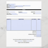 Uitstekende sjabloon factuur (Achterkant)