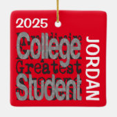 Uitstekende Student Aller Tijden CUSTOM Keramisch Ornament (Achterkant)