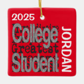 Uitstekende Student Aller Tijden CUSTOM Keramisch Ornament (Voorkant)
