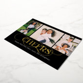 Uitstekende Swirl FOIL Nieuwjaarskaart Folie Feestdagenkaart (Gedraaid)