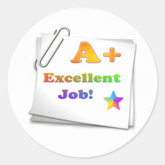 Uitstekende taak A+-sticker Ronde Sticker