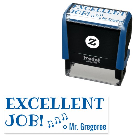 "UITSTEKENDE TAAK!" + Naam van aannemer Rubber Ste Zelfinktende Stempel (In situ)