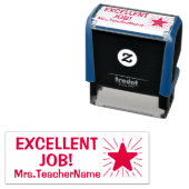 "UITSTEKENDE TAAK!" + Rubberstempel voor leraar Zelfinktende Stempel (In situ)