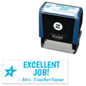 "UITSTEKENDE TAAK!" + Rubberstempel voor leraar Zelfinktende Stempel (In situ)