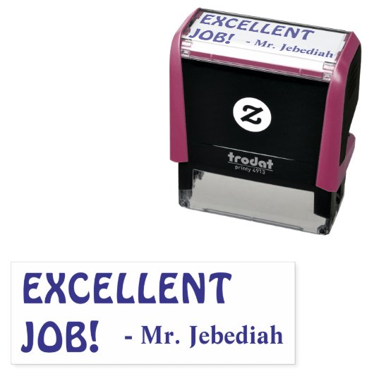 "UITSTEKENDE TAAK!" Rubberstempel Zelfinktende Stempel (In situ)