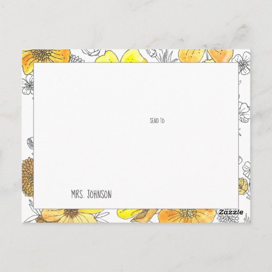 Uitstekende taakleraar briefkaart (Achterkant)