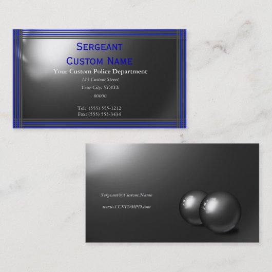 Uitstekende Thin Blue Line Aangepaste Visitekaartj Visitekaartje (Voorkant / Achterkant)