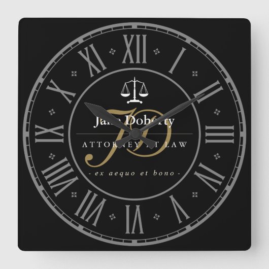 Uitstekende Tijden | Personaliseerbare Advocaat Vierkante Klok (Voorkant)
